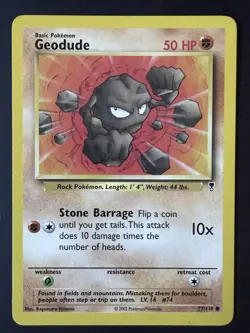 Geodude Pokemon Common Card - Legendary Collection - 77/110 - 2002 - Image 1
