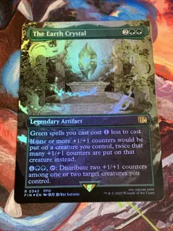 MTG Magic: The Gathering Final Fantasy THE EARTH CRYSTAL Borderless Foil MTG NM - Image 1
