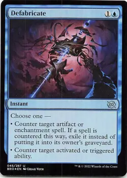 2022 Magic The Gathering The Brothers' War Foil #45 Defabricate U :B: - Image 1