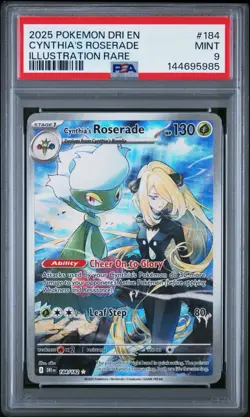 PSA 9 Cynthia’s Roserade Illustration Rare Pokemon Destined Rivals #184 - Image 1
