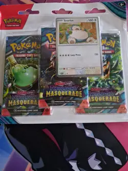 Pokemon Scarlet & Violet: Twilight Masquerade🎭 3 Pack Blister | Snorlax Promo🔥 - Image 1