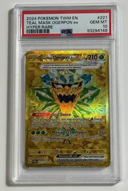 Pokemon Teal Mask Ogerpon ex Twilight Masquerade Hyper Rare #221 PSA 10 - Image 1