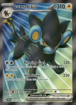 Luxray ex 195/167 Ultra Rare Twilight Masquerade Pokemon Near Mint - Image 1