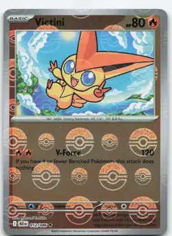 Victini (Poke Ball Pattern) 012/086 Rare Holo SV: Black Bolt NM Pokemon - Image 1