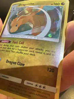 Pokemon TCG Dragonite 119/181 Sun & Moon Team Up Cosmos Holo Rare Promo w/swirl - Image 2