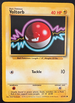 Pokemon TCG Voltorb Base Set 67/102 Regular LP - Image 1