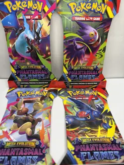 Pokemon TCG: Phantasmal Flames -Bundle of 4 Sleeved Booster Packs - Image 1