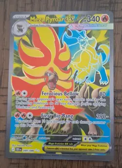 Mega Pyroar ex 099/086 Ultra Rare ME04: Chaos Rising Pokemon Holo Near Mint - Image 1
