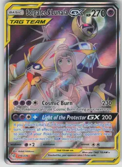 Pokemon Solgaleo & Lunala GX (Full Art) Ultra Rare SM - Cosmic Eclipse 216/236 - Image 1