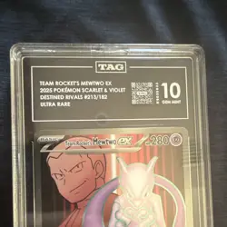 TAG 10 Team Rocket's Mewtwo ex Ultra Rare Holo 213/182 Destined Rivals 2025 - Image 3