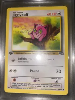 Pokemon TCG Jigglypuff 1st Edition Jungle Card 54/64 Graded 9 Near Mint - Image 1