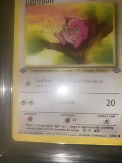 Pokemon TCG Jigglypuff 1st Edition Jungle Card 54/64 Graded 9 Near Mint - Image 3