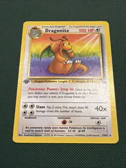 1st Edition Dragonite 19/62, 1999 Fossil Set, Non Holo Rare, Pokemon TCG, LP/NM - Image 2