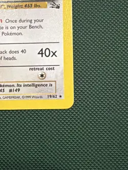 1st Edition Dragonite 19/62, 1999 Fossil Set, Non Holo Rare, Pokemon TCG, LP/NM - Image 4