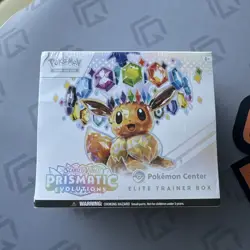 Prismatic Evolutions Pokemon Center ETB Elite Trainer Box Sealed - SMALL RIP DMG - Image 1