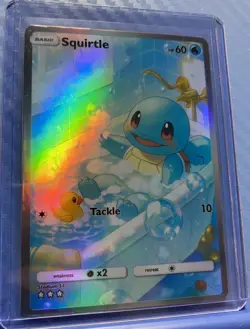 Pokemon Squirtle Anime Card Full Art Fanart Custom Card Holo ACG DIY - Image 1