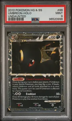 2010 Pokemon HeartGold & SoulSilver Undaunted Umbreon Holo #86/90 PSA 9 - Image 1