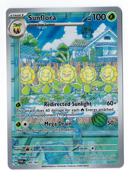 Sunflora 169/167 Sv06: Twilight Masquerade Holo Pokemon Card Grass Type Full Art - Image 1