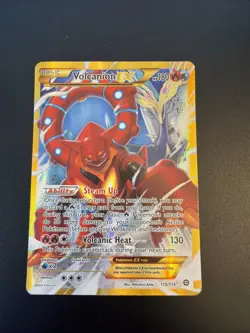 Pokemon Volcanion EX Full Art Secret Rare Holo 115/114 XY Steam Siege - Image 1