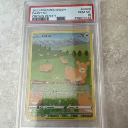 PSA 10 2023 Pokemon TCG Crown Zenith Galarian Gallery Ditto GG22 Holo FA - Image 1