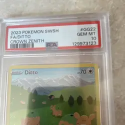 PSA 10 2023 Pokemon TCG Crown Zenith Galarian Gallery Ditto GG22 Holo FA - Image 4