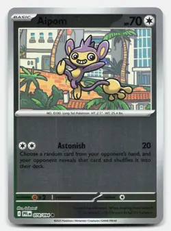 Aipom 078/094 Common Phantasmal Flames Pokemon Reverse Holo Near Mint - Image 1