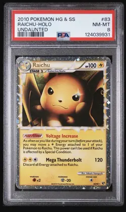 ⚡ PSA 8 Raichu Prime #83 Pokemon Undaunted Holo Ultra Rare - Image 1