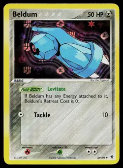 Pokemon Card - Beldum Hidden Legends 28/101 Reverse Holo Uncommon - Image 1