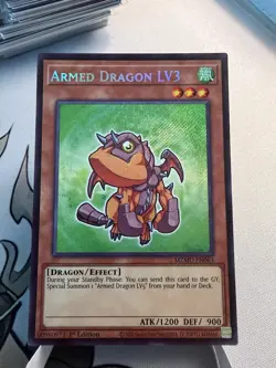 Yu-Gi-Oh! Armed Dragon LV3, Secret Rare, 1st Ed MZMU-EN063, NM - Image 1