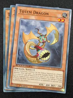 Yugioh - 3x Totem Dragon SGX3-ENB12 1st Common NM - Image 1