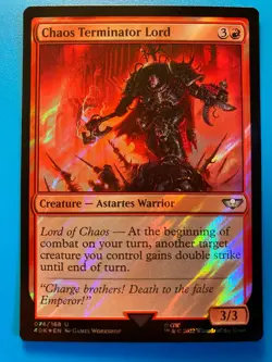 MTG 1x FOIL Chaos Terminator Lord Universes Beyond Warhammer 40000 Magic x1 NM - Image 1
