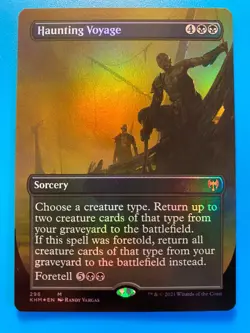 MTG 1x FOIL BORDERLESS Haunting Voyage # 296 Kaldheim Magic the Gathering x1 NM - Image 1