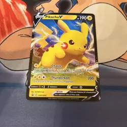 Pikachu V SWSH061 Black Star Promo Ultra Rare Holo Foil Pokemon Card NM - Image 1