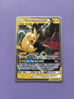 Pokemon TCG Pikachu & Zekrom GX Card 041/173 Tag Team GX: World Champion - Image 1