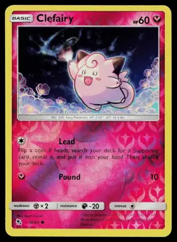 Pokemon Card Hidden Fates Clefairy 38/68 Common Reverse Holo - Image 1