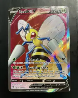 Beedrill V (Full Art) 160/189 Swsh10: Astral Radiance Holo Clean Pokemon Card - Image 1