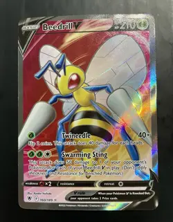 Beedrill V (Full Art) 160/189 Swsh10: Astral Radiance Holo Clean Pokemon Card - Image 3
