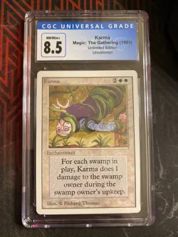 MTG Magic Unlimited Karma CGC 8.5 Graded - Image 1