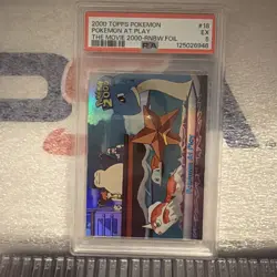 Pokemon the Movie 2000 Topps #18 Pokemon At Play Foil PSA 5 Pop 1! Only 3 higher - Image 1