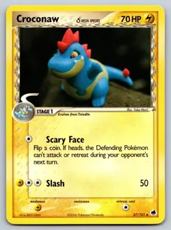 Croconaw 27/101 Dragon Frontiers Uncommon Pokemon LP - Image 1