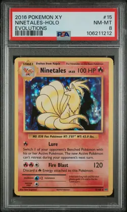 Ninetales Holo 15/108 Evolutions Pokemon PSA 8 - Image 1