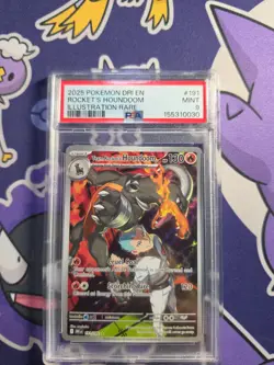 ROCKET'S HOUNDOOM 2025 POKEMON DESTINED #191 ILLUSTRATION RARE PSA 9 Q1345 - Image 2