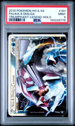 2010 POKEMON HEARTGOLD & SOULSILVER TRIUMPHANT PALKIA & DIALGA LEGEND-HOLO PSA 9 - Image 1