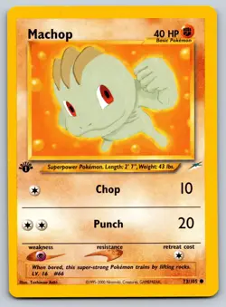 Machop 73/105 Neo Destiny Common Pokemon NM 1st Edition - Image 1
