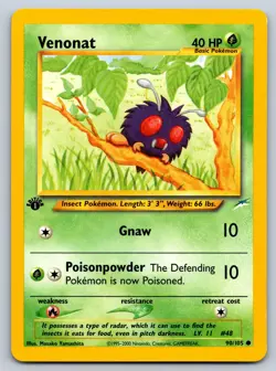 Venonat 90/105 Neo Destiny Common Pokemon NM 1st Edition - Image 1