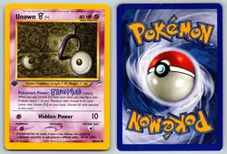 Unown [V] 89/105 Neo Destiny Common Pokemon NM 1st Edition - Image 3