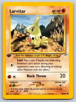 Larvitar 70/105 Neo Destiny Common Pokemon NM 1st Edition - Image 1