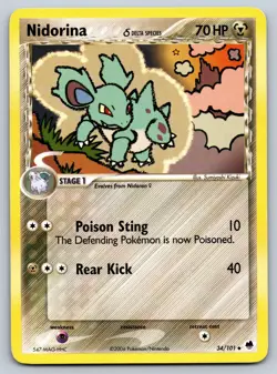 Nidorina 34/101 Dragon Frontiers Uncommon Pokemon NM - Image 1