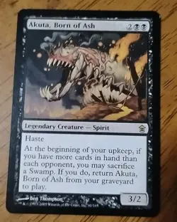 X2 Akuta, Born of Ash Saviors of Kamigawa MtG Magic Black Rare Card Cards NM - Image 3