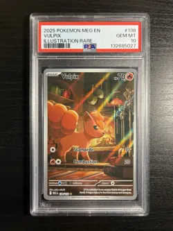 Pokemon Vulpix 138/132 ME01 Mega Evolution Illustration Rare PSA 10 - Image 1